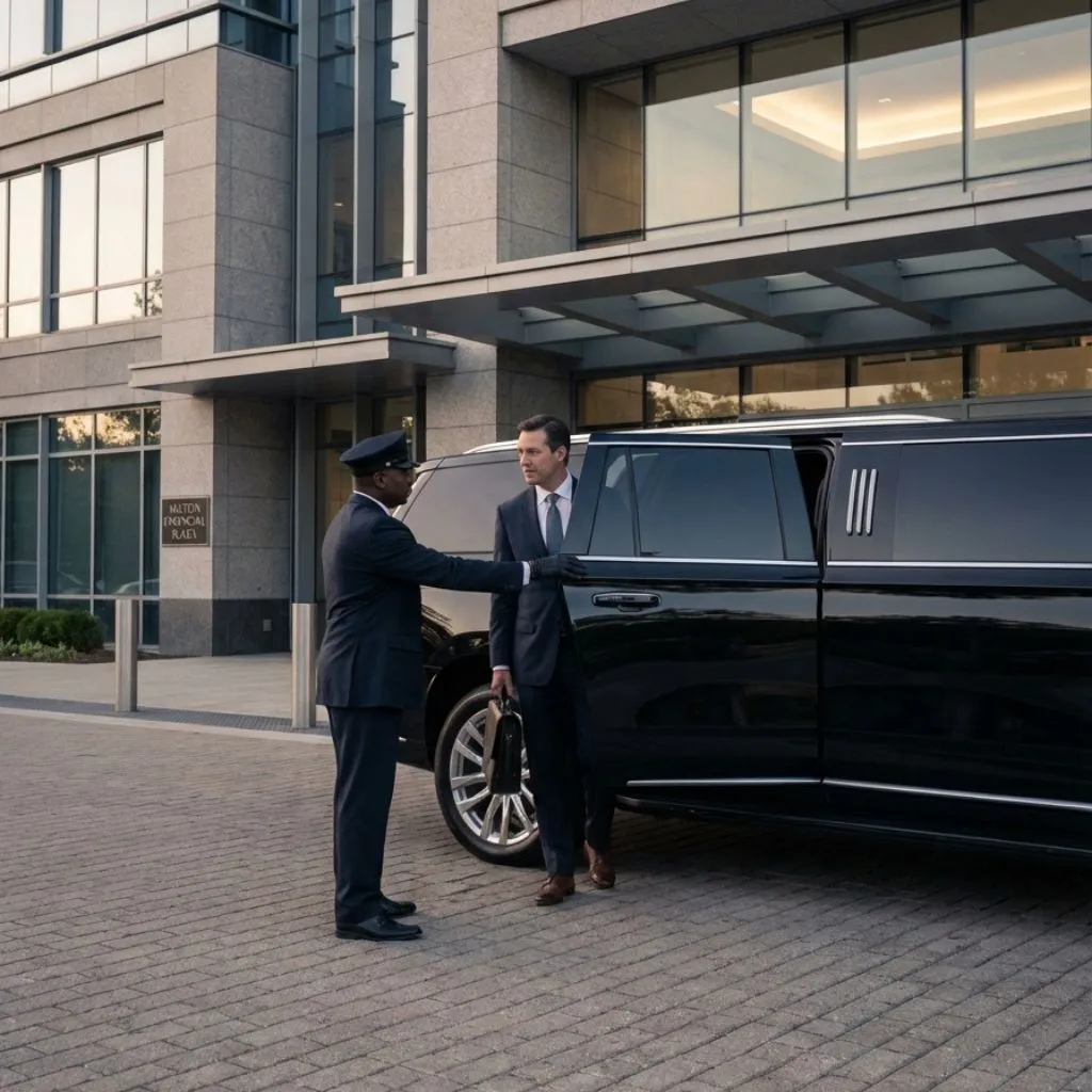 Corporte Limo Service Milton with luxury SUV chauffeur for corporate clients