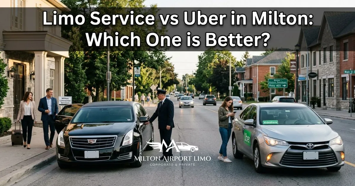 Compare the benefits of Milton limo service and Uber for your transportation needs, including luxury, comfort, and reliability.