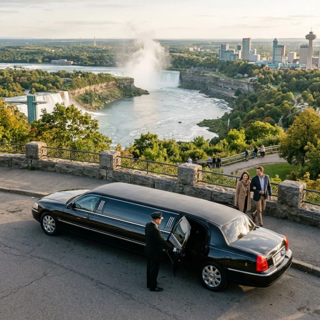 Niagara Falls Limo Tour Milton with elegant sedan limousine for comfortable tours