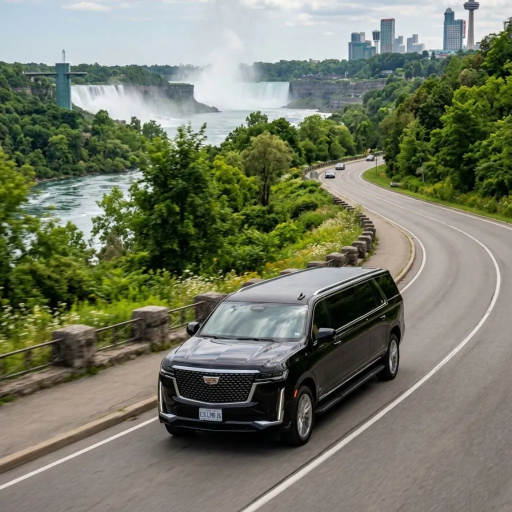Niagara Falls Limo Tour Milton with luxury SUV scenic travel experience