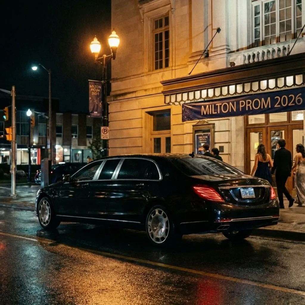 Prom Limo Service Milton with elegant sedan limousine for prom transportation